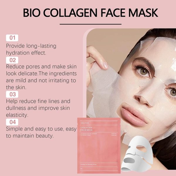 01 Pc Bio-collagen Deep Hydrating Facial Sheet Mask, Pore Minimizing, Firming, Hydrating Overnight Skin – 36gram
