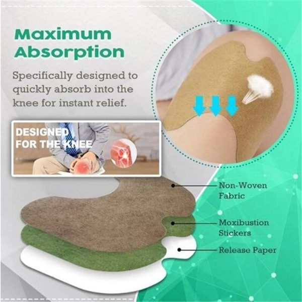 Herbal Knee Pain Relief Patch – Heat Therapy for Joint & Muscle Comfort, Natural Ingredients Pack Of 12 Pcs