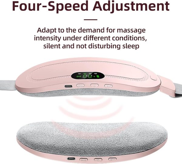 women Period Pain Cramp Relief Belt -Portable Menstrual Heating Pad, Heated Belly Belt for Menstrual Cramp Relief with 3 Heat Levels and 4 Modes
