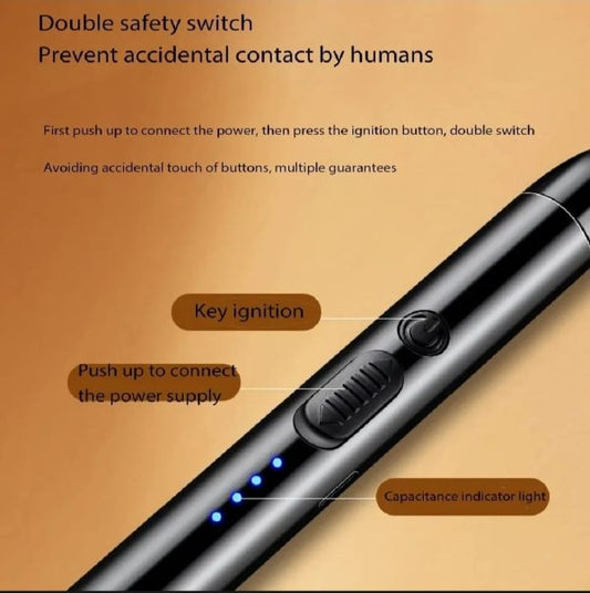 Kitchen Lighter – Usb Rechargeable Plasma Arc Lighter With Safety Lock & Flexible