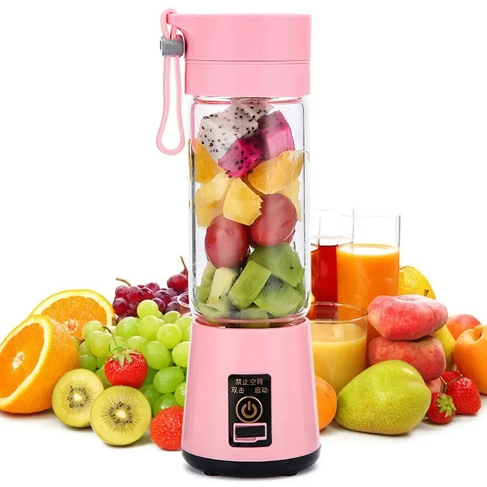 Portable USB Blender with 6 Blades, Rechargeable, 380ml
