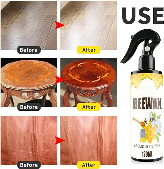 3 in 1 Deal Beewax Spray (120ml) + Beewax 85g(wax) + Sponge Beeswax Furniture Polish And Cleaner