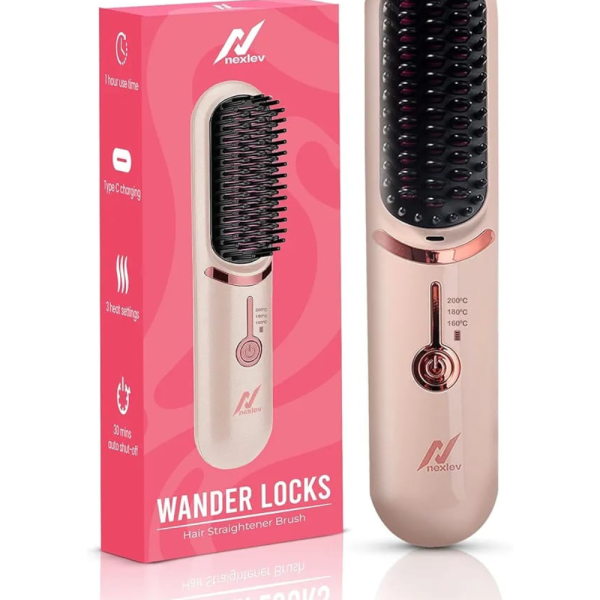 Nexlev Hsb-04 Cordless Hair Straightener Brush