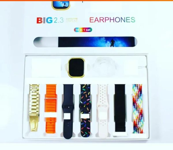 I20 Ultra Max Smart Watch | Premium Quality | 2.3 ” Big Display Screen | Airpods & 7 Straps In Box | 10 In 1