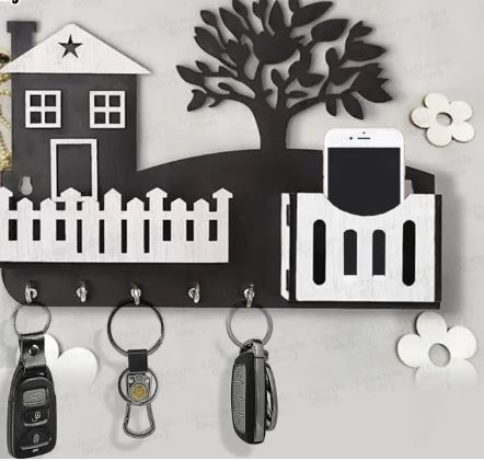 Multipurpose Wooden Key & Mobile Holder