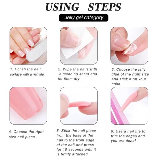 Transparent/White Ballerina Nails-100 pcs