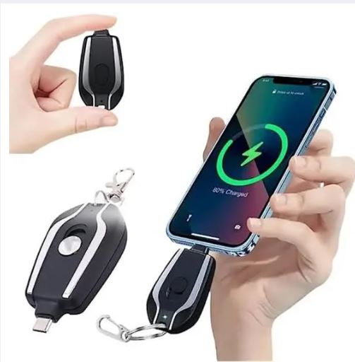 Portable Emergency Key Chain Power Bank Mini 1500mah