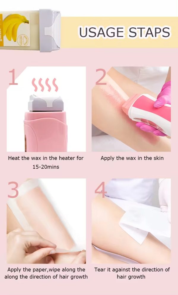 Refill Wax For Women, Roll On Wax Refill For Hair Areas Of The Body, Roller Waxing Hair Removal Depilatory Refill Wax With Different Flavour (1 Pc-random Flavors)