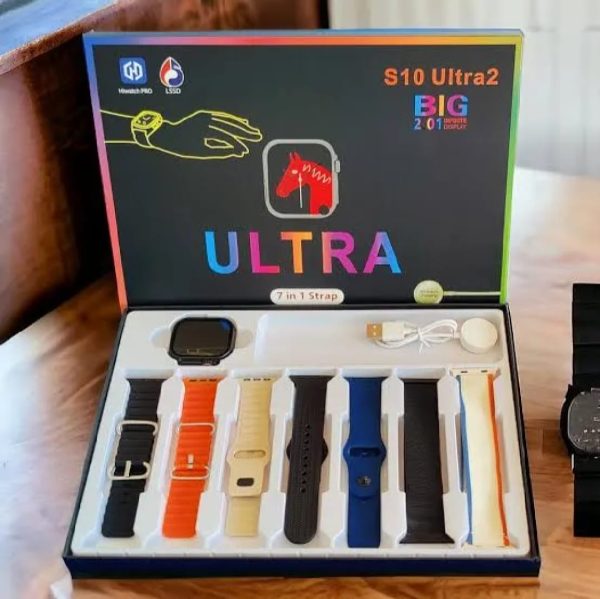 S10 Ultra 2 Smart Watch For Kids & Adults | 7 Stylish Straps | Titanium Body | Magnetic Charger | Water Resistant