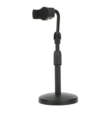 Retractable Live Broadcast Phone Holder – compact, spring-loaded