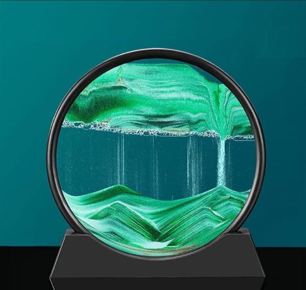 Sandscape Painting – Sand Clock – Moving Sand Art – Hourglass Sand Timer – 3d Moving Sand Mountain Lamp With Metal Stand – Showpiece – Home Decoration