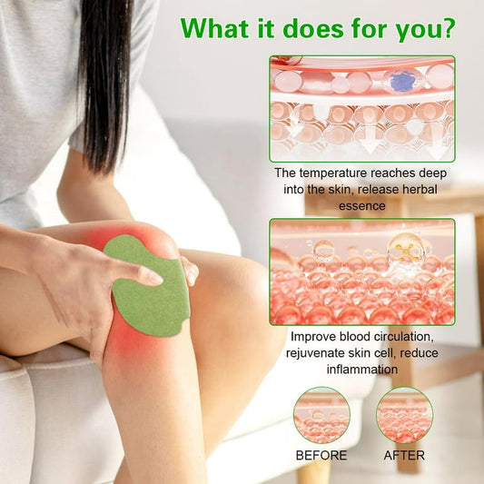 Herbal Knee Pain Relief Patch – Heat Therapy for Joint & Muscle Comfort, Natural Ingredients Pack Of 12 Pcs