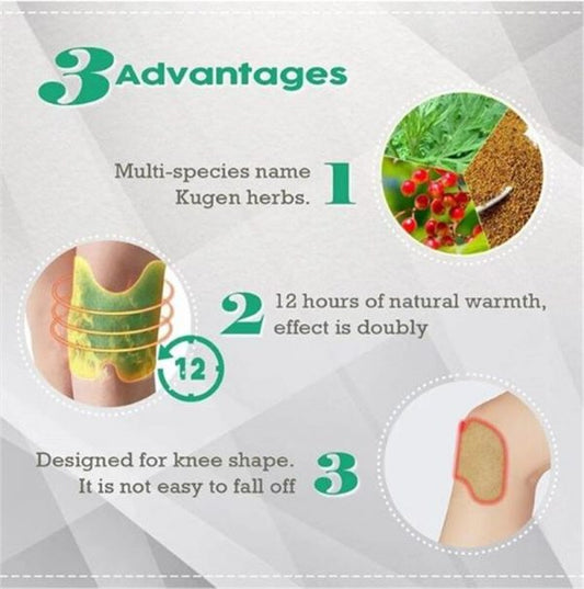 Herbal Knee Pain Relief Patch – Heat Therapy for Joint & Muscle Comfort, Natural Ingredients Pack Of 12 Pcs