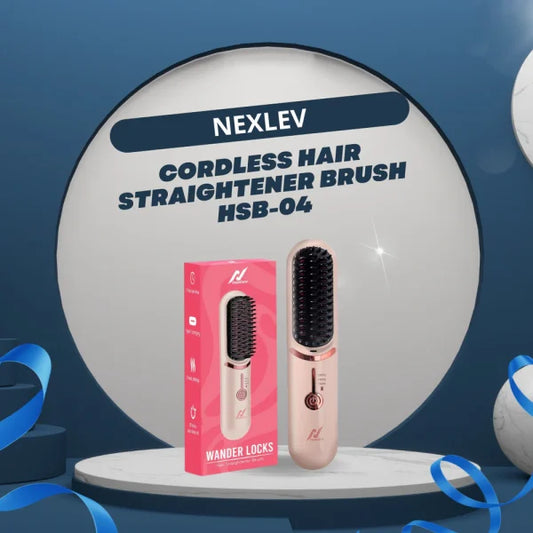 Nexlev Hsb-04 Cordless Hair Straightener Brush