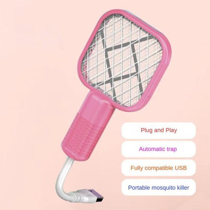 Mini Usb Rechargeable Mosquito Racket With Uv Light – Portable Electric Bug Zapper & Fly Swatter For Indoor/outdoor Use, Home, Office, Travel & Camping