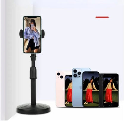 Retractable Live Broadcast Phone Holder – compact, spring-loaded