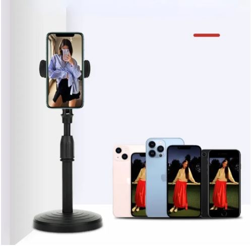Retractable Live Broadcast Phone Holder – compact, spring-loaded